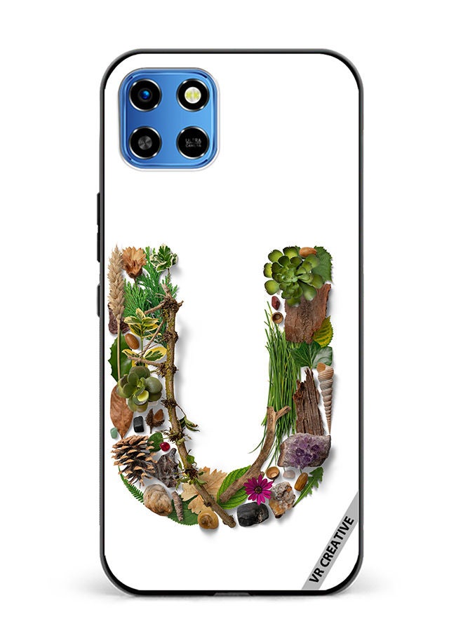 VR CREATIVE Protective Case Cover For Infinix Smart 6 HD Alphabet U Design Multicolour - Image 1