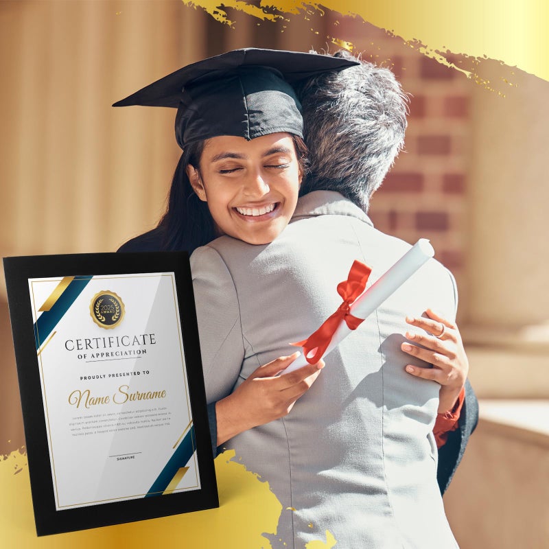 Tatuo 50 Pcs 8.5 x 11 Paper Picture Frames Document Frame Horizontal Paper Certificate Holders Display Gallery Wall Frame Art Tabletop Frames with Easel Photo Certificates Papers Diplomas (Black) - Image 5