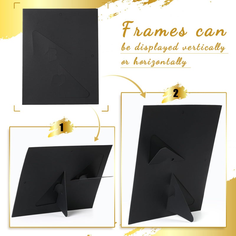 Tatuo 50 Pcs 8.5 x 11 Paper Picture Frames Document Frame Horizontal Paper Certificate Holders Display Gallery Wall Frame Art Tabletop Frames with Easel Photo Certificates Papers Diplomas (Black) - Image 3
