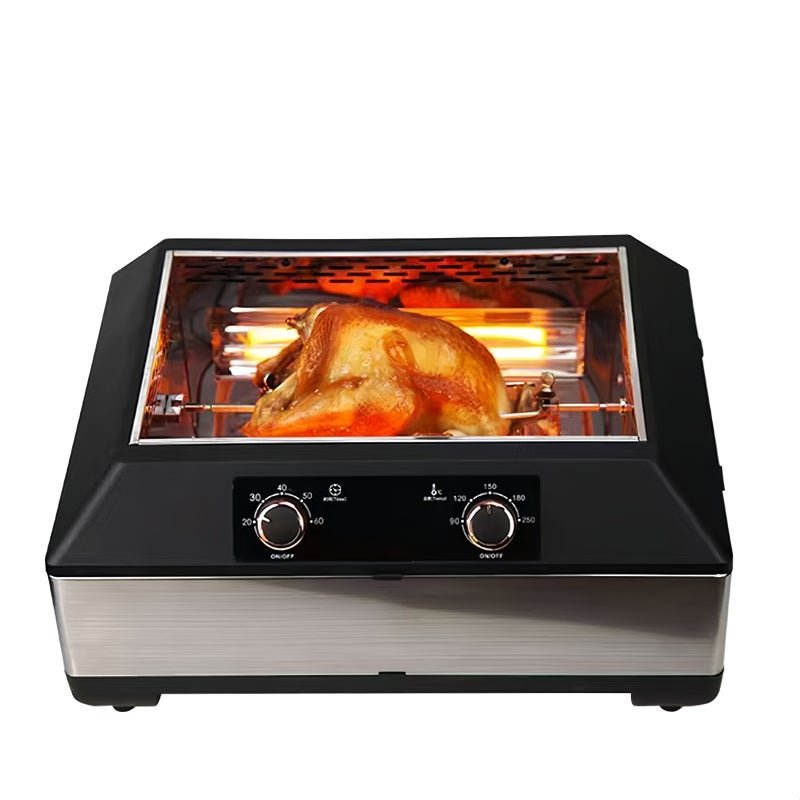 ETG Premium American Electric BBQ Grill - Compact Countertop Rotisserie Oven for Juicy Rotisserie Chicken, Meats & Vegetables, Perfect for Backyard Grilling & Home Cooking - Image 1