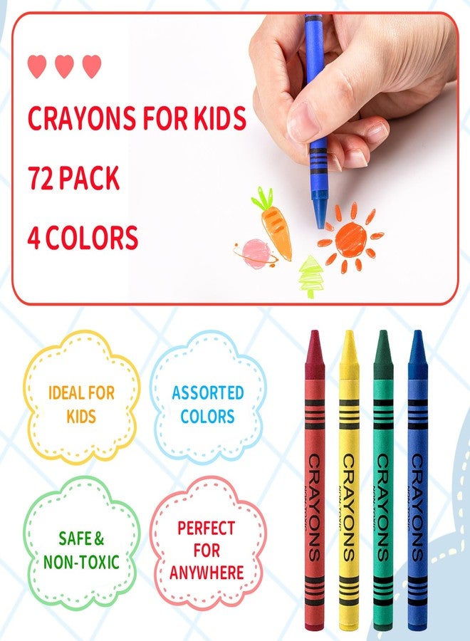 COCPOK 72 Pack Jumbo Crayons, 4 Colors, 288 Total, Small Packs, Kids Coloring, Party Favors, Easy to Hold - Image 3