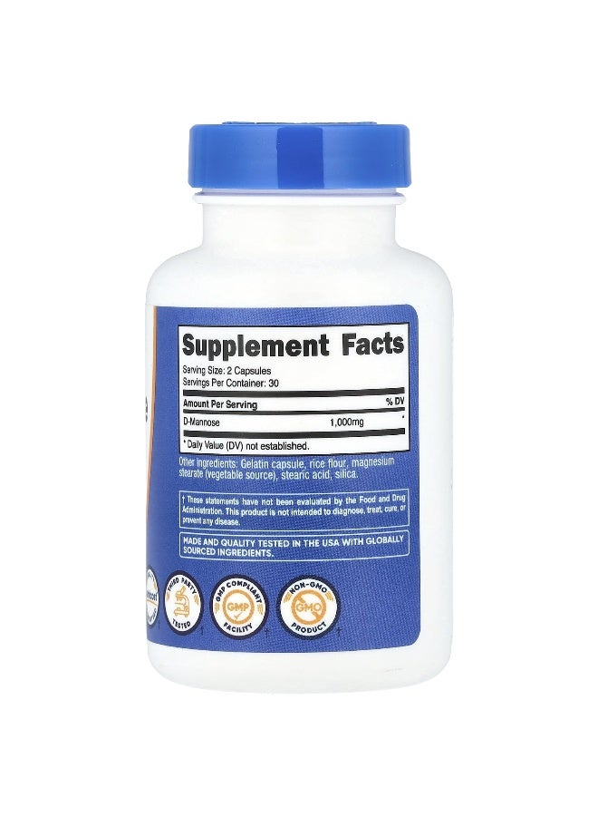 Nutricost نوتريكوست، دي-مانوز، 1,000 ملغ، 60 كبسولة (500 ملغ لكل كبسولة) - Image 2