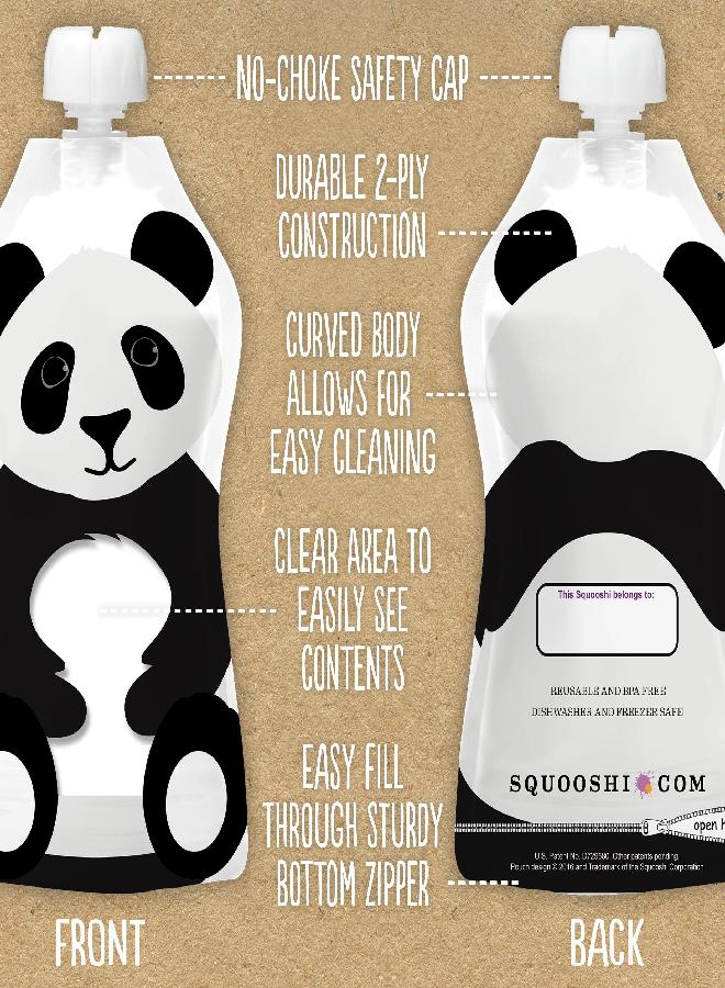 Squooshi SQUOOSHI Assorted Sizes Reusable Food Pouches - 4 Large + 2 Small Pouches - 5 oz + 3.4 oz  - Image 4