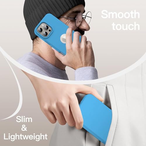 Elzzi Microfiber Cover Compatible for iPhone 16 Pro Case Liquid Silicone Cases Shockproof Cover Back Cover with High Raised Camera Lips (6.3 inch, Aqua) - Image 5