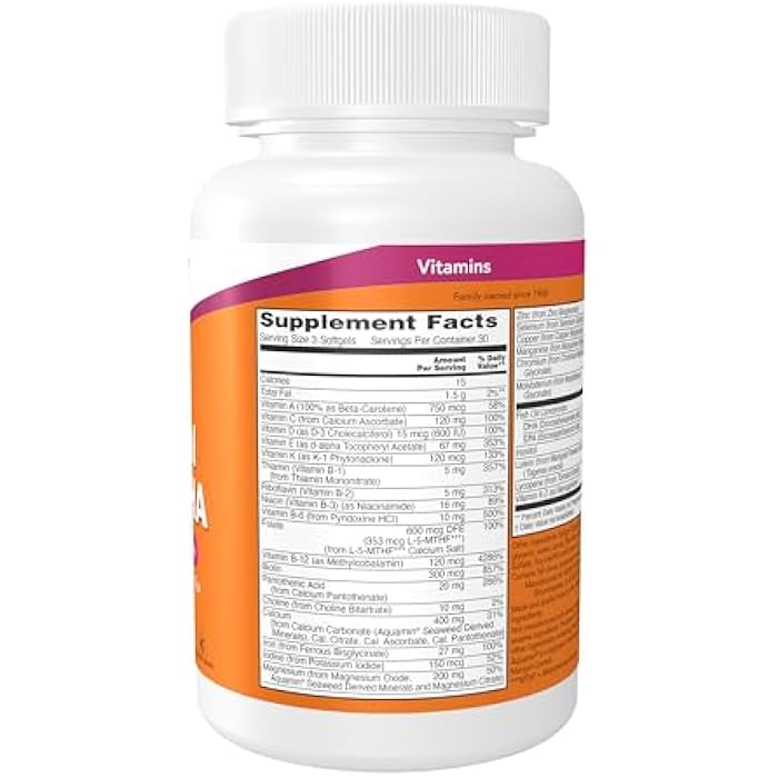 NOW Supplements, Prenatal Gels + DHA with 250 mg DHA per serving, plus Borage Oil (GLA), 90 Softgels - Image 2