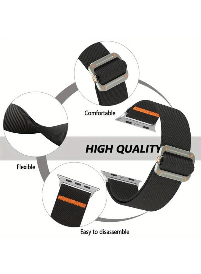 Orange Scrunchie Nylon Strap for Apple Watch Band 42mm 44mm 45mm 46mm 49mm - Image 5