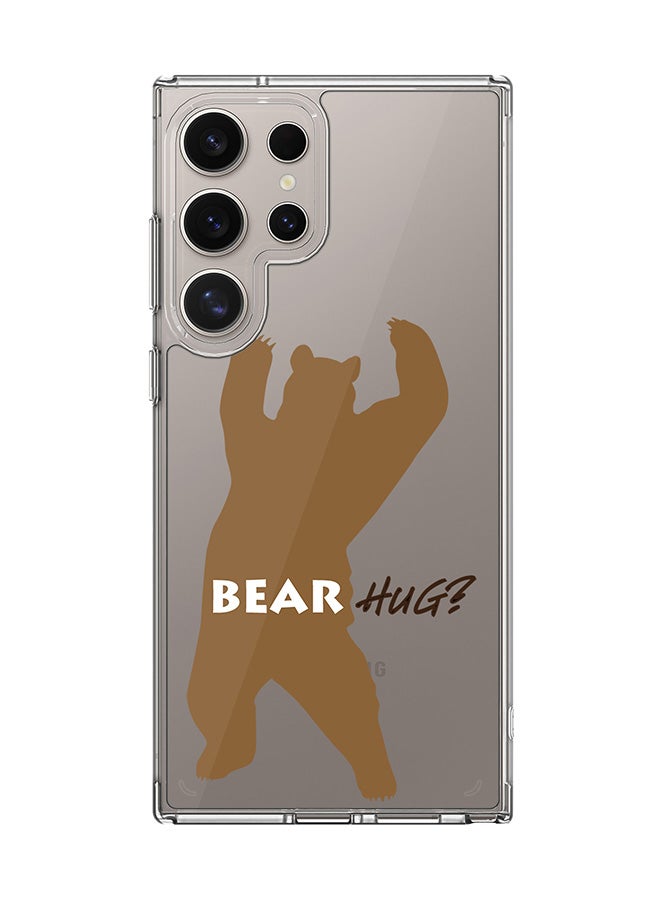 Stylizedd Classic Clear Case for Samsung Galaxy S25 Ultra , Hybrid Soft Case Flexible Edges Anti Drop TPU PC Gel Thin Transparent Cover - Bear Hug - Image 1