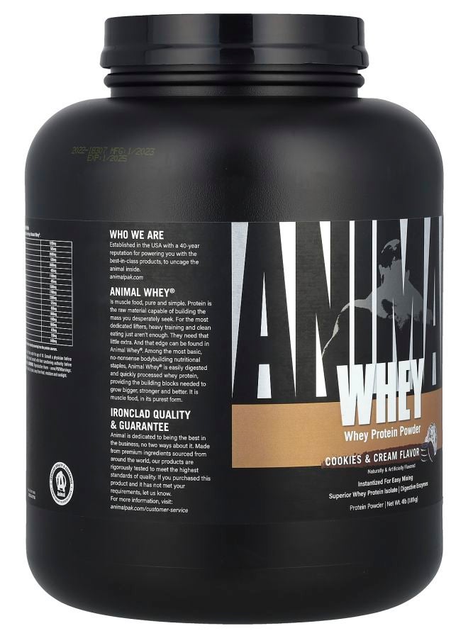 ANIMAL Whey Protein Powder Cookies & Cream 4 lb (1.81 kg) - Image 2