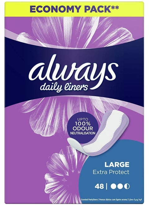 Extra Protect Daily Liners Large Scented 48 Piece