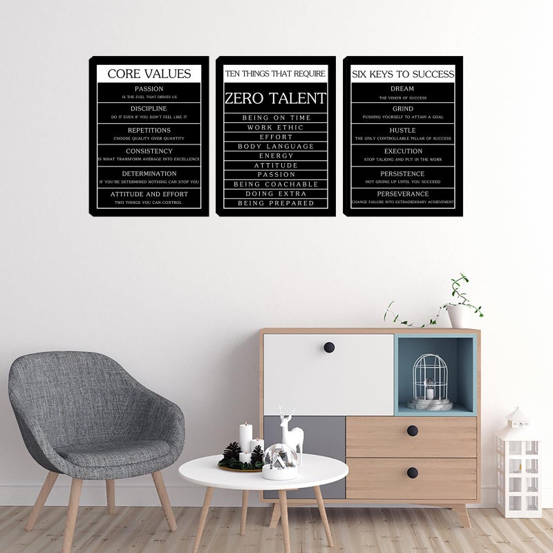 Kuiluuye Inspirational Motivational Wall Art Set - Canvas Wall Art Framed Paintings for Office, Living Room, Bedroom - (36''W x 16''H) - Image 4