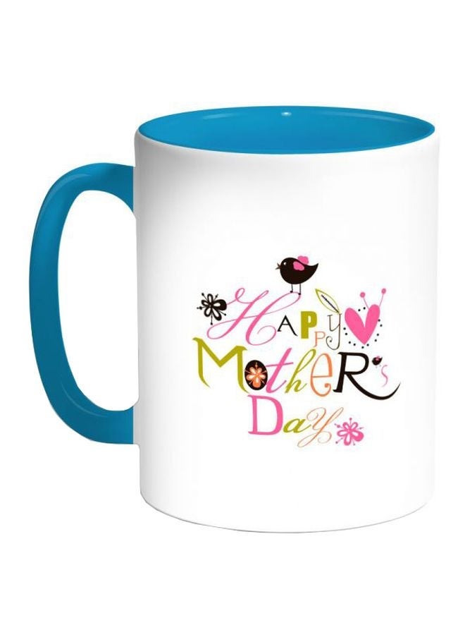 RYN Happy Mother'S Day Printed Coffe Mug White/Turquoise/Black
