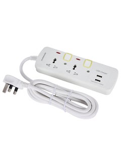 Olsenmark Olsenmark 2-Way Extension Socket with Individual Switches OMES1730D, 2 Way USB Ports with PP Fire Proof Housing and Copper Parts  - Image 2