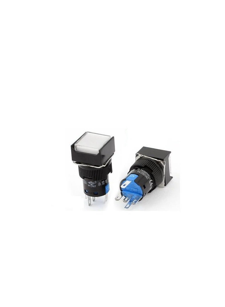 KNP KNP AP16Y-11A is a square push button switch designed for reliable operation and easy integration into various electrical applications Featuring a sleek white reset button this switch is ideal for control panels machinery and automated systems.  - Image 1