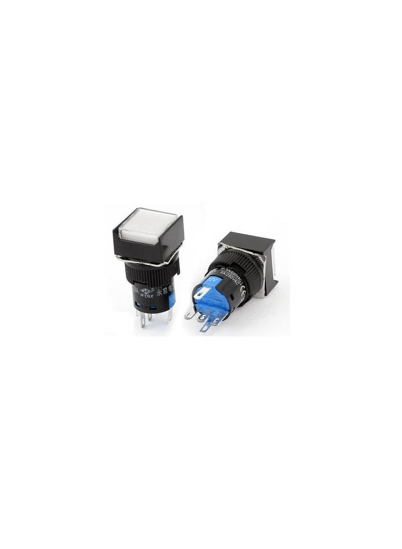 KNP KNP AP16Y-11A is a square push button switch designed for reliable operation and easy integration into various electrical applications Featuring a sleek white reset button this switch is ideal for control panels machinery and automated systems.  - Image 2