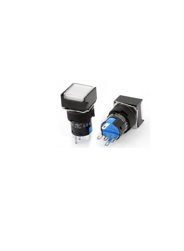 KNP KNP AP16Y-11A is a square push button switch designed for reliable operation and easy integration into various electrical applications Featuring a sleek white reset button this switch is ideal for control panels machinery and automated systems.  - Image 3