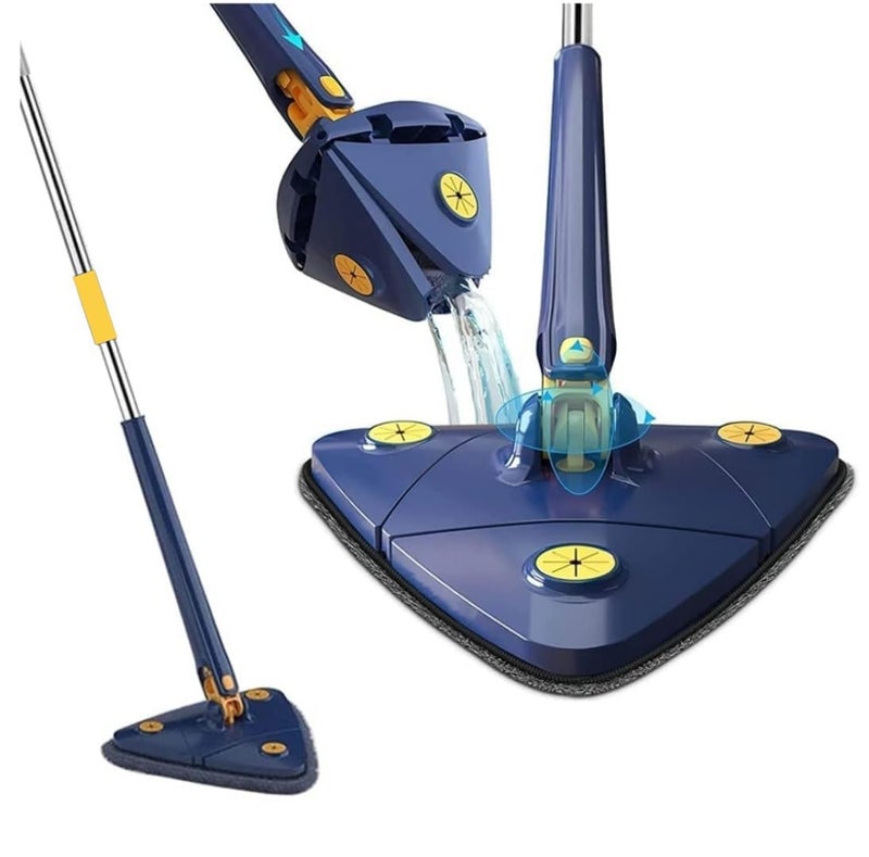 Wrishay 360 Rotatable Cleaning MopHeavy Quality Adjustable Triangle Floor Cleaner Mop with Stainless Steel Long Handle PushPull Squeezing Cleaning Mop Dry Wet Mop for Floor Cleaning Mop for Home - Image 1