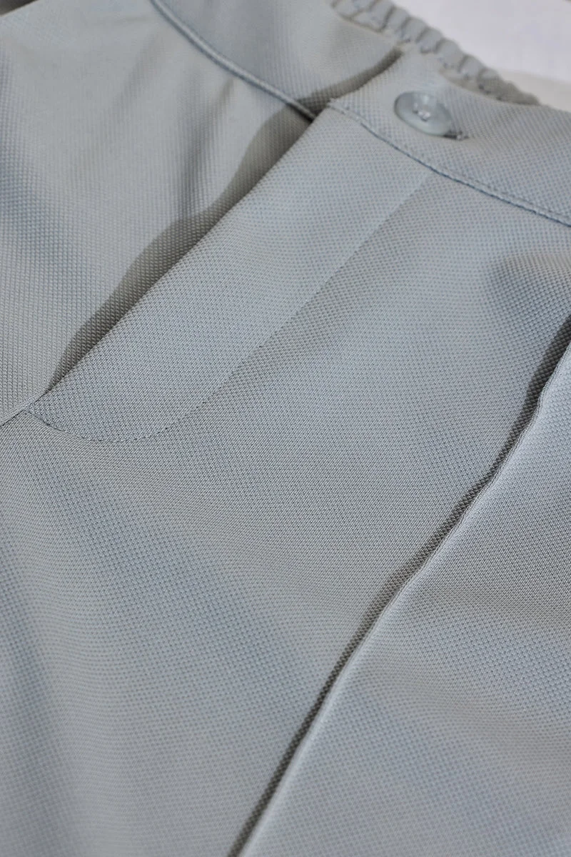 SNITCH Light Grey Mid Rise Regular Fit Trouser