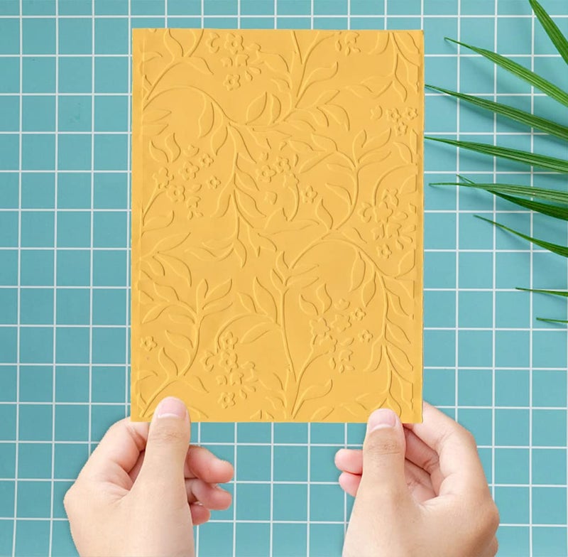 ALIBBON Flower Leaves Background Plastic Embossing Folders for Card Making, Vine Background Embossing Folders for DIY Scrapbooking, Lace Leaves Template Folders for Paper Craft Photo Album Decorations - Image 3