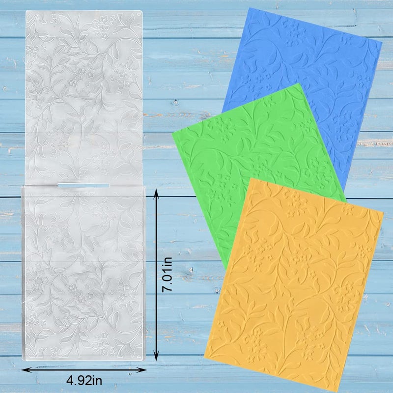 ALIBBON Flower Leaves Background Plastic Embossing Folders for Card Making, Vine Background Embossing Folders for DIY Scrapbooking, Lace Leaves Template Folders for Paper Craft Photo Album Decorations - Image 2