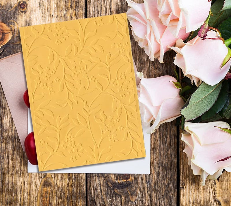 ALIBBON Flower Leaves Background Plastic Embossing Folders for Card Making, Vine Background Embossing Folders for DIY Scrapbooking, Lace Leaves Template Folders for Paper Craft Photo Album Decorations - Image 4