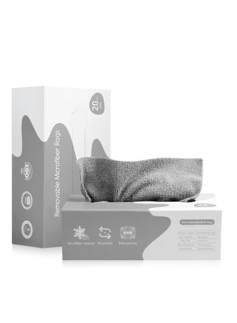 مناشف مايكروفايبر تنظيف 20 قطعة من المايكروفايبر، مناشف اطباق قابلة لاعادة الاستخدام مع صندوق موزع، مناديل مبللة للسيارة، مناشف تنظيف ( متعددة الاستخدام والألوان ) - Image 1