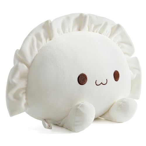 Ditucu Cute Dumpling Plush Pillow Funny Food Soup Stuffed Animal Plushies Toys Soft Hugging Gifts for Kids White 8 inch - Image 1