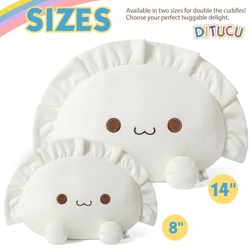 Ditucu Cute Dumpling Plush Pillow Funny Food Soup Stuffed Animal Plushies Toys Soft Hugging Gifts for Kids White 8 inch - Image 5