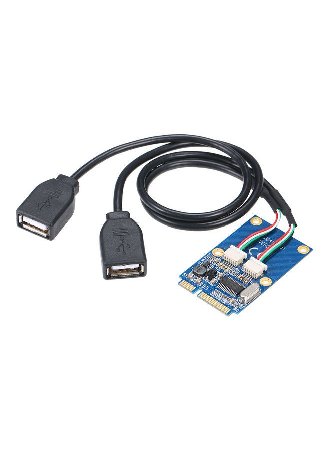 NIBEMINENT Mini PCI-E To Dual USB Adapter USB2.0 Converter Expansion Card Multicolour - Image 1