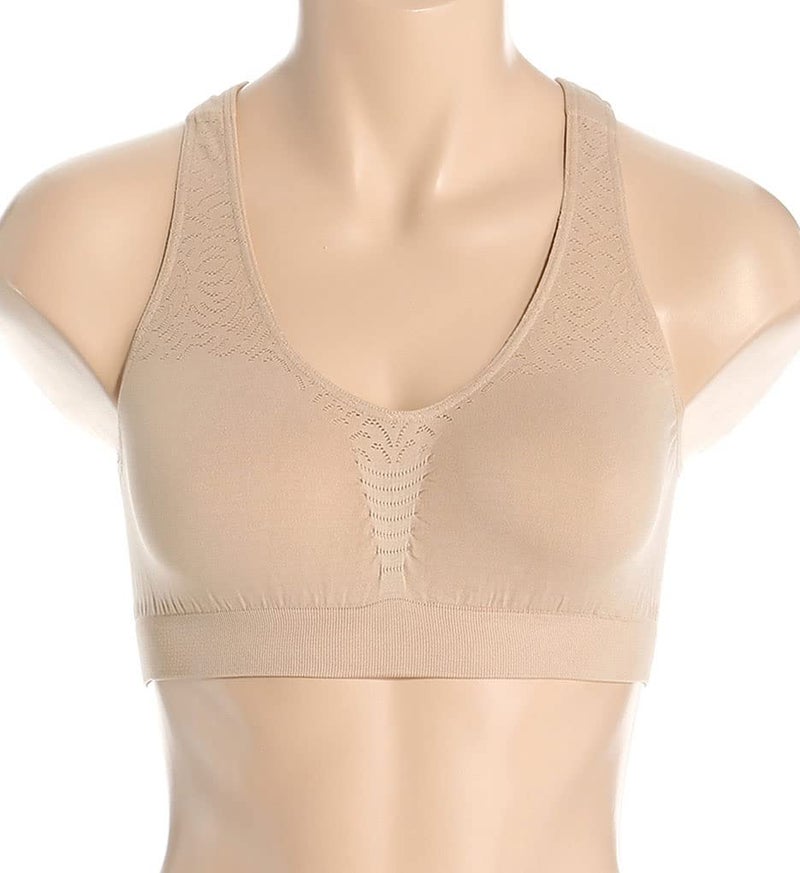 Bali Women's Comfort Revolution Seamless Crop Top, Nude, Large - Image 3