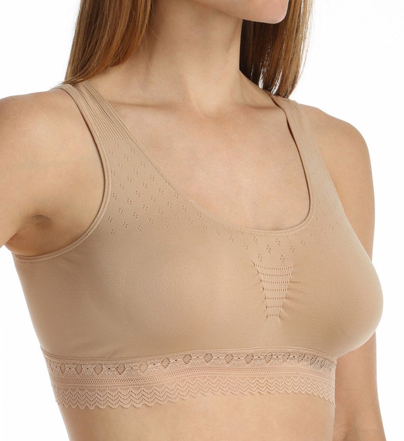 Bali Women's Comfort Revolution Seamless Crop Top, Nude, Large - Image 2