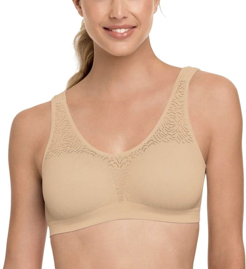 Bali Women's Comfort Revolution Seamless Crop Top, Nude, Large - Image 1