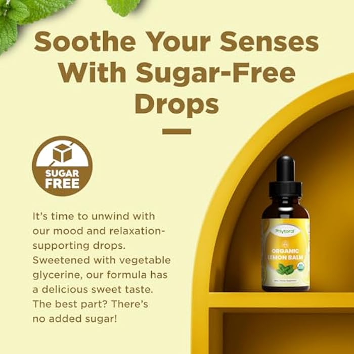 Phytoral Organic Lemon Balm Leaf Liquid Extract for Immune Support - Lemon Balm Tincture for Mood & Relaxation Support - Organic Tincture Leaf Drops for Adults & Kids Dietary Supplement - 2 Fl Oz - Image 4