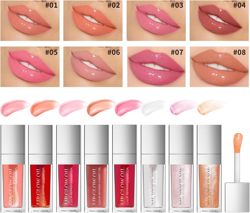 Plumping Lip Oil, Shimmery Glosses with Soft Brush for Women, for Teens, Long Lasting Moisturizing Lip Glow Oil Nourishing Non-sticky (06#, Medium) - Image 5