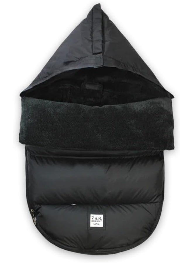 7 A.M. Enfant LambPod Stroller and Car Seat Footmuff, Convertible into a Single Panel Cover (Black Plush, Medium/Large) - Image 1