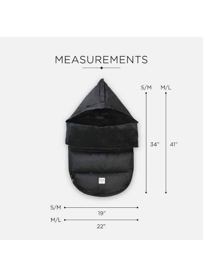 7 A.M. Enfant LambPod Stroller and Car Seat Footmuff, Convertible into a Single Panel Cover (Black Plush, Medium/Large) - Image 5