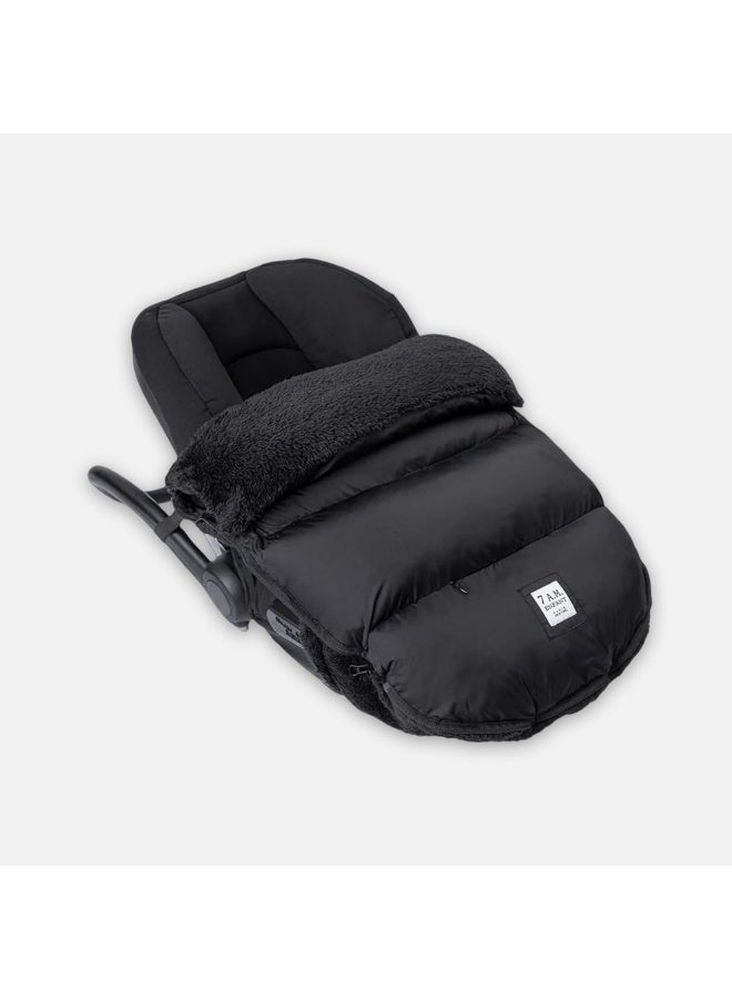 7 A.M. Enfant LambPod Stroller and Car Seat Footmuff, Convertible into a Single Panel Cover (Black Plush, Medium/Large) - Image 2