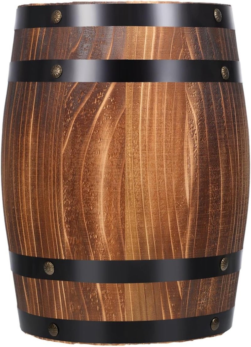 Yardwe Wooden Whiskey Barrels Bucket Wine Barrels Planters Flower Planter Plant Pots Boxes Container Water Wishing Well Pail Garden Backyard Primitive Planter Outdoor Indoor Home Decor - Image 1