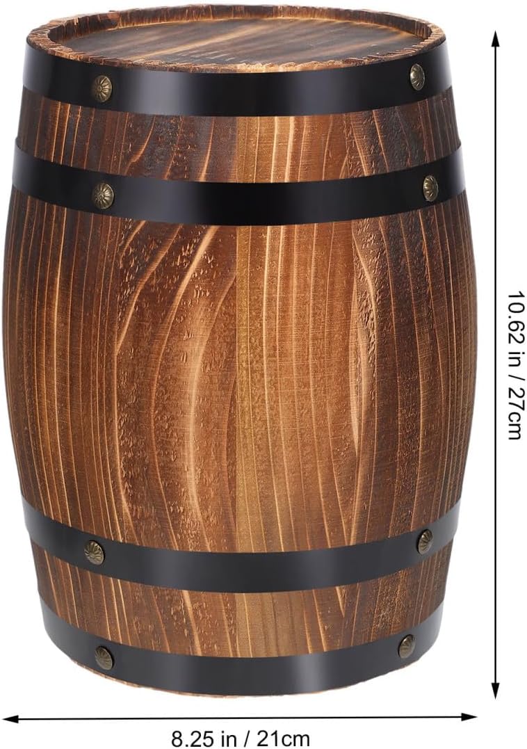 Yardwe Wooden Whiskey Barrels Bucket Wine Barrels Planters Flower Planter Plant Pots Boxes Container Water Wishing Well Pail Garden Backyard Primitive Planter Outdoor Indoor Home Decor - Image 4
