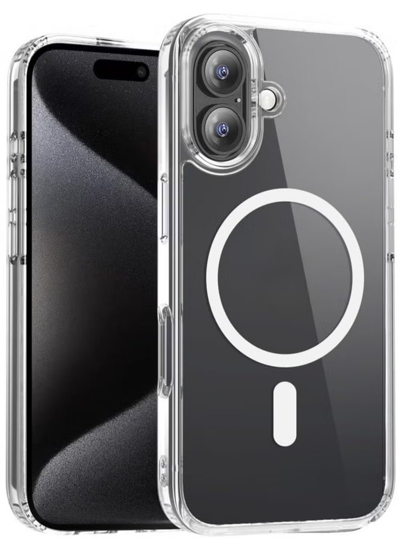 ELTRAZONE Magnetic Crystal Clear Case for iPhone 16 – Ultra-Slim, Shockproof, and Scratch-Resistant Protective Case with Strong Magnetic Grip – Transparent iPhone 16 Cover - Image 1