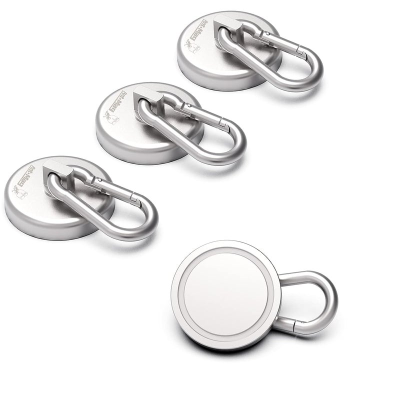 Ant Mag Magnetic Hooks 140LBS Heavy Duty Neodymium Magnet with Swiveling Carabiner Magnet Snap Hook for Indoor/Outdoor Hanging Bag Kitchen Garage Magnet Type Cruise Ship Magnetic Hook (4 Pack) - Image 1