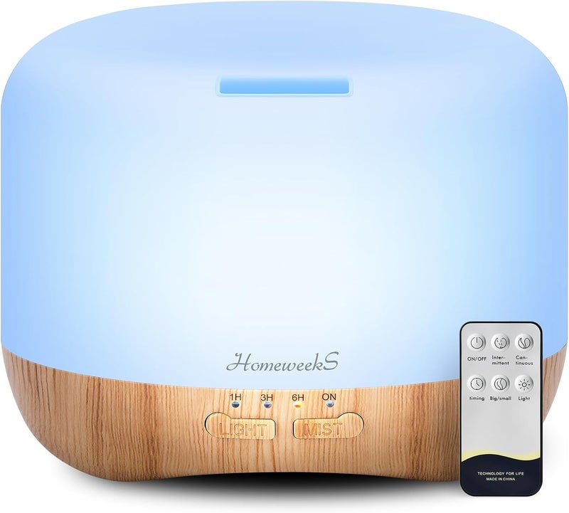 Homeweeks 300ml Essential Oil Diffuser with Remote Control - Image 1