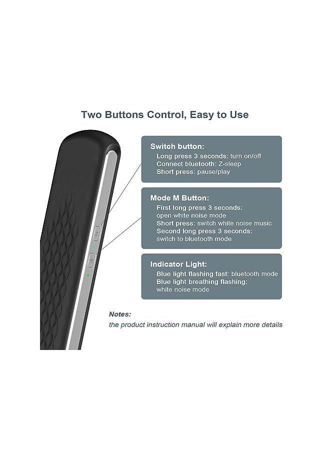 Excefore Pillow Speaker Bone Conduction Stereo Mini Portable Bluetooth Sleep Stereo Portable Pillow Speaker Insomnia White Noise Machine For Deep Sleeping Side Sleepers Black - Image 4