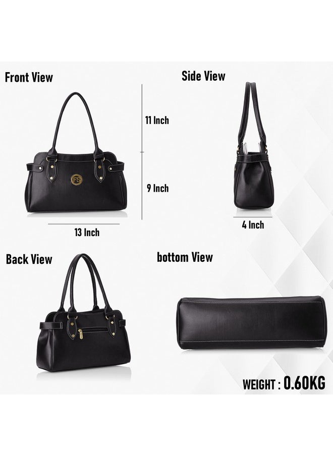 Fostelo Fostelo Women's Vegan Leather Jessy Stylish Handbags Shoulder Hobo Bag Ladies Purse (Black) (Large)  - Image 3