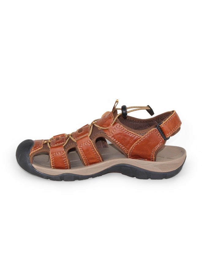 BOTELI Men's Genuine Leather Closed Toe Hiking 
Sandals Quick Adjustable Drawstring Strap Non-Slip Cushioned Thick Sole Outdoor Trekking Water Beach Shoes - Image 5