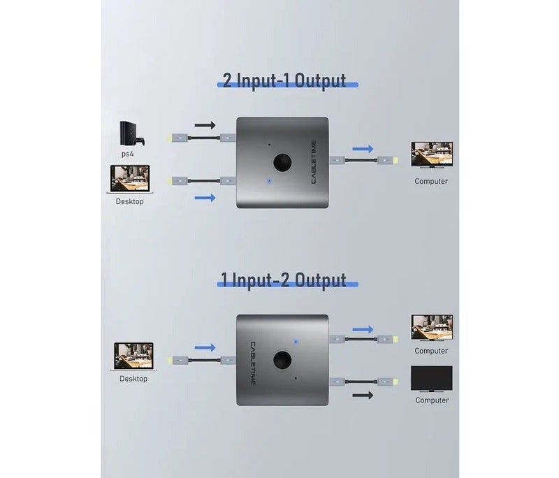 CABLETIME 4K 60HZ HDMI 2.0 SWITCH 2 OUT - Image 5
