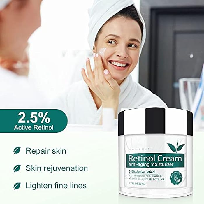 IFUDOIT Retinol Cream for Face, Face Moisturizer with 2.5% Retinol, Hyaluronic Acid, Day and Night Anti-Aging Moisturizing Cream for Women and Men, for All Skin Types - Image 2