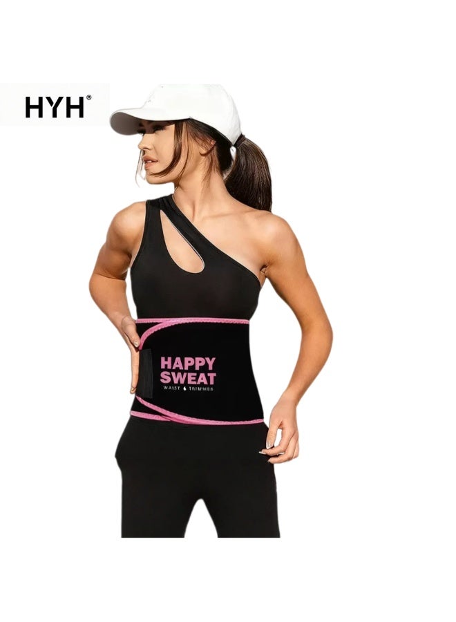 HYH Happy Sweat Waist Trimmer Belt for Men & Women, Adjustable Sweat Enhancing Waist Trainer, Neoprene Tummy Control Slimming Belt for Workout & Fitness(L) - Image 1