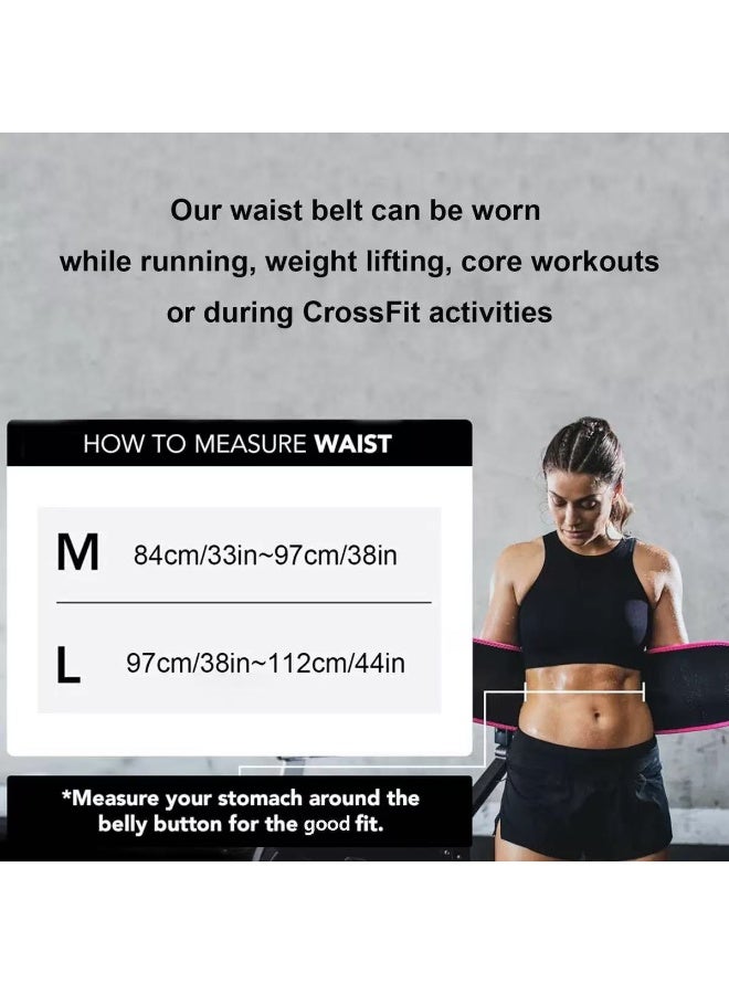 HYH Happy Sweat Waist Trimmer Belt for Men & Women, Adjustable Sweat Enhancing Waist Trainer, Neoprene Tummy Control Slimming Belt for Workout & Fitness(L) - Image 2