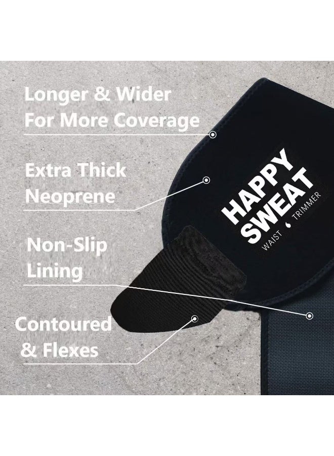 HYH Happy Sweat Waist Trimmer Belt for Men & Women, Adjustable Sweat Enhancing Waist Trainer, Neoprene Tummy Control Slimming Belt for Workout & Fitness(L) - Image 4