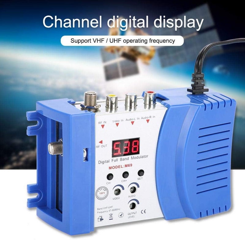 cheekyglo Digital RF Modulator Audio Video AV inputs into RF & TV Output Signals AV RF AV TV Converter, VHF UHF Signal Amplifier for Satellite Receivers, Video Cameras, Game Consoles, CCD Cameras US Plug - Image 2